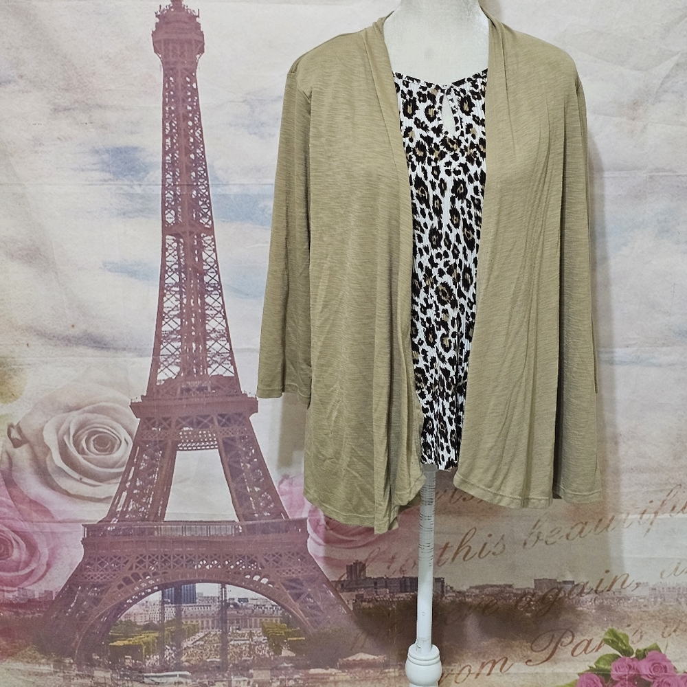 White Stag Women's Beige Open Front Cardigan